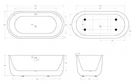 Акриловая ванна BelBagno 170х78 BB709-1700-780, отдельностоящая, Белая глянцевая