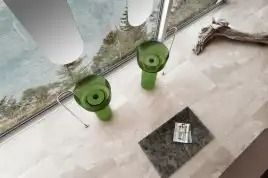 Раковина напольная ABBER KRISTALL 45х45х90 AT2702Emerald, круглая, зеленая