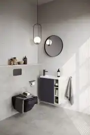 Тумба с раковиной подвесная Aqwella 5 Stars Alba 60 см, ALB0106LLS+ALB0706GRМ, цвет Камень натуральный