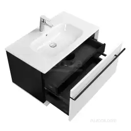 Тумбы под раковину Roca Aneto 80 857430806 подвесная, цвет, Белый глянцевый / Черный