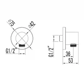 Подключение  для душевого шланга Lemark LM3783GM Графит