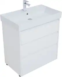 Тумба под раковину Aquanet Nova Lite 75 белый глянец (3 ящика) 302472