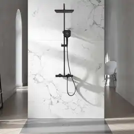 Душевая система  Vincea Next VSFS-1N1TMB VSFS-1N1TMB  с термостатом, черный матовый