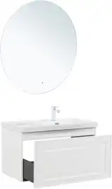 Тумба под раковину Aquanet Агата 90 белый сатин, 345482