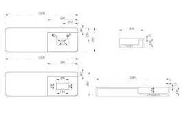 Раковина подвесная ABBER STEIN 120х40х15 AS2627-1.2, прямоугольная, белая матовая