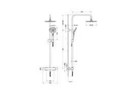 Душевая система Aquatek Европа AQ2343BGM с термостатом, Оружейная сталь