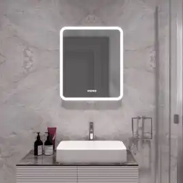 Зеркало с подсветкой AVS Байкал 60x70 см, часы и антипар