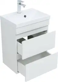 Тумба под раковину Aquanet Нота New 50 2 ящика, белый глянец 335416