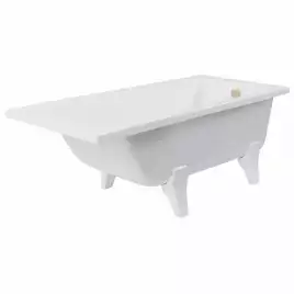 Ванна из литьевого мрамора  Aqua de Marco MALTA 167х77 с каменными ножками Белая 1170WMAL