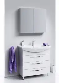 Тумба с раковиной напольная Aqwella Allegro 75 см, Agr.01.07/3, цвет Белый