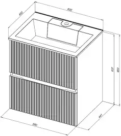 Тумба под раковину Aquanet Джейн 60 мисти грин 313316