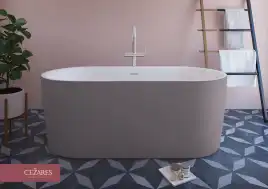 Акриловая ванна CEZARES METAURO-INT-Central-180-80-60-G-W-MATT, Серая матовая