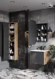 Зеркало-шкаф Aquaton Сохо 60 1A258302AJA0L  левый цвет, графит