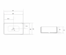Раковина накладная ABBER RECHTECK 51х34,5х11 AC2207MW, прямоугольная, белая матовая