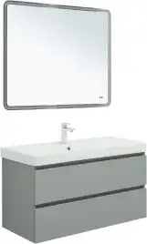 Тумба под раковину Aquanet Вега 2.0 100 мисти грин, подвесная, 337957