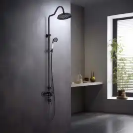 Душевая система Aquatek КЛАССИК AQ2563MB с термостатом, Черный матовый
