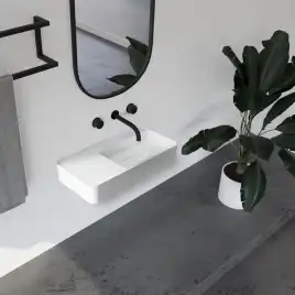 Раковина подвесная ABBER STEIN 120х40х15 AS2627-1.2, прямоугольная, белая матовая