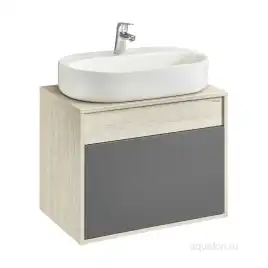 Тумба под раковину Aquaton Лофт Урбан 65 1A254001LQX60 подвесная цвет, серый графит / дуб орегон