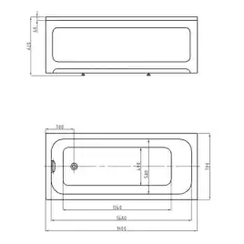 Акриловая ванна AZARIO BELLA 160х70 AV.0020160, прямоугольная