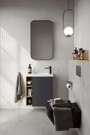 Тумба с раковиной подвесная Aqwella 5 Stars Alba 60 см, ALB0106RDD+ALB0706GRМ, цвет Дуб Давос