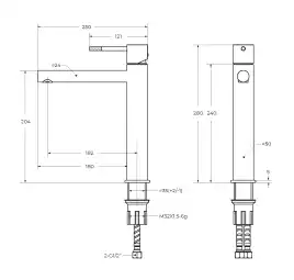Смеситель для накладной раковины Cezares RELAX-LC2-01-W0, Хром