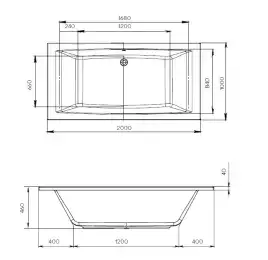 Акриловая ванна Marka One AELITA 200х100 01аэ2010 прямоугольная, Белая
