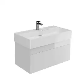 Тумба под раковину Kerama Marazzi LOGICA 90 см, LOG.90.2\WHT подвесная, Белая глянцевая