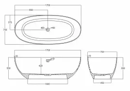 Прозрачная ванна ABBER Kristall 170х75 AT9703Vesuvian оливковая