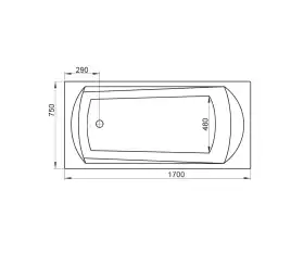 Акриловая ванна Ravak DOMINO 170х75 C631000000 прямоугольная, Белая