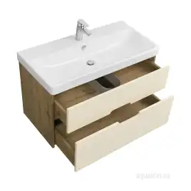 Тумба под раковину Aquaton Оливия 90 1A254401OLVG0 подвесная цвет, бежевый / дуб велл