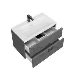 Тумба под раковину Grossman Луксор 70 подвесная, графит матовый (107058)