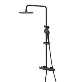Душевая система Lemark Bronx LM3770BL для душа без излива, с верхним и ручным душем, Черный матовый