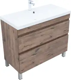 Тумба под раковину Aquanet Нота New 100 напольная, дуб веллингтон табак, 344148