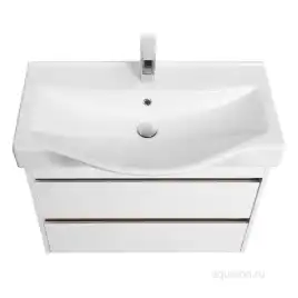 Тумба под раковину Aquaton Нортон 80 1A248901NT010 подвесная цвет, белый глянец / дуб эндгрейн