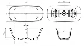 Акриловая ванна BelBagno 170х80 BB702-1700-800-K, отдельностоящая, Белая глянцевая