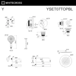 Душевая система для ванны WHITECROSS Y black YSET07TOPBL, скрытого монтажа, Черный матовый
