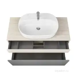 Тумба под раковину Aquaton Лофт Урбан 100 1A247701LQX60 подвесная цвет, серый графит / дуб орегон