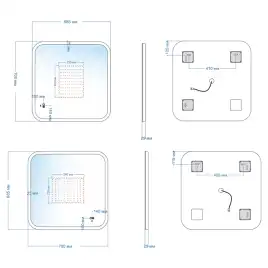 Зеркало с подсветкой AVS Байкал 70x65 см, антипар