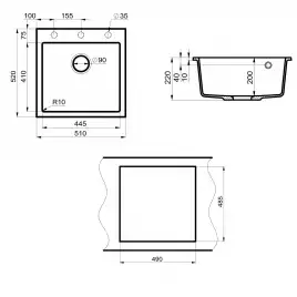 Мойка кухонная Point Арбель 51 PN3001B, черный