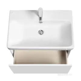 Тумба под раковину Aquaton Асти 70 1A263001AX2B0 подвесная цвет, белый глянец  / белый матовый