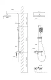 Душевая система  Vincea Cube VSFS-4C12MB VSFS-4C12MB для ванны с изливом, черный матовый