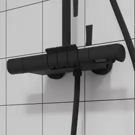 Душевая система для душа IDDIS SpaHome SPHBLTKi06 с термостатом цвет, Матовый черный