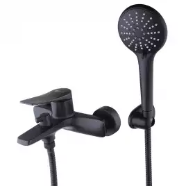 Смеситель для ванны Lemark Bronx LM3714BL, однорычажный, с коротким изливом, Черный матовый