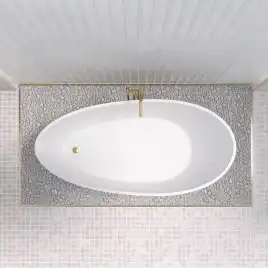 Ванна из литьевого мрамора  Aqua de Marco CALIPSO 168х80 Белая 1168WCAL