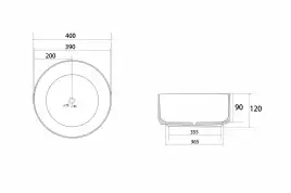 Раковина накладная ABBER BEQUEM 40х40х12 AC2109MW, круглая, белая матовая