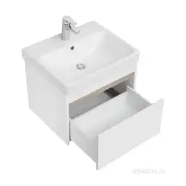 Тумба под раковину Aquaton Марти 55 1A263201MY010 подвесная цвет, белый / дуб эндгрейн