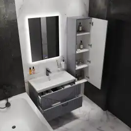 Тумба под раковину Grossman Луксор 100 подвесная, графит матовый (1010059)