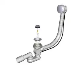 Слив-перелив для ванны Kolpa San QUAT A55K-65 полуавтомат, Хром