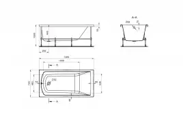 Акриловая ванна Santek Фиджи 150х75 1WH501598 прямоугольная, Белая