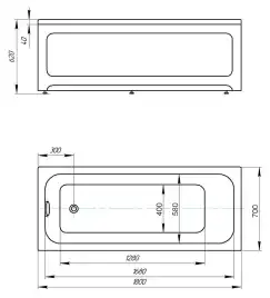 Акриловая ванна AZARIO BELLA 180х70 AV.0023180, прямоугольная